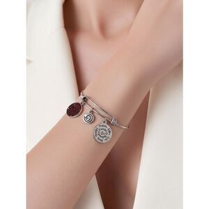 Vintage silver Love this life heart charm bracelet